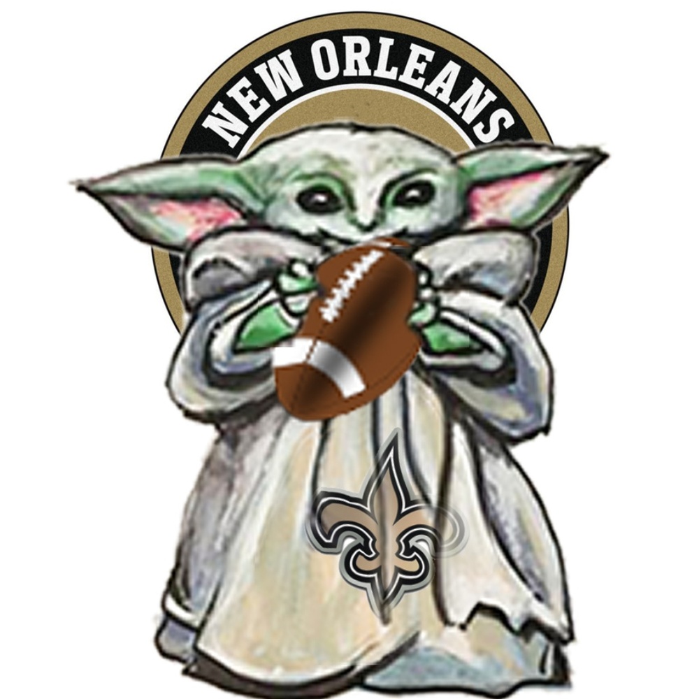OOAK design! Baby Yoda New Orleans Saints stickers